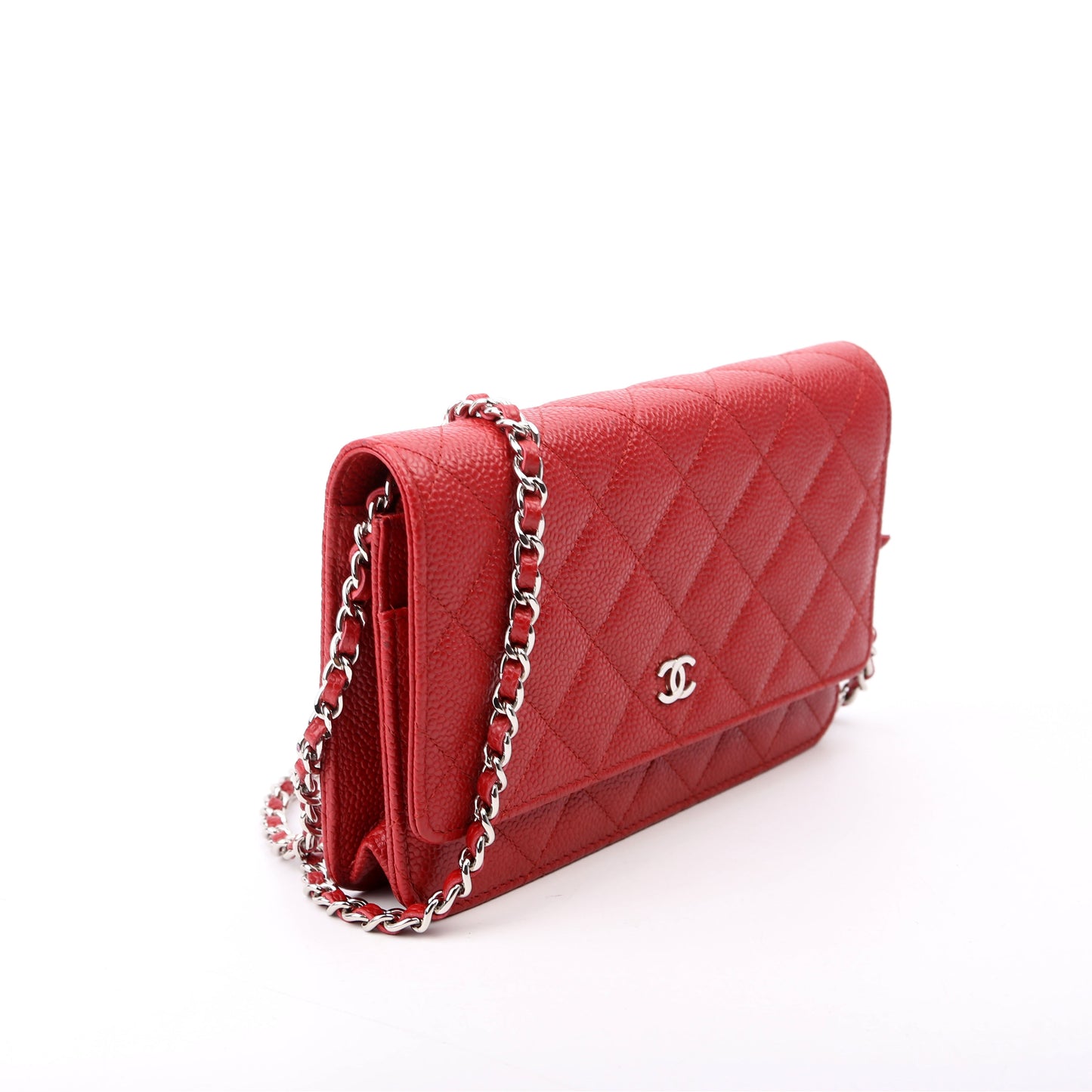 Chanel WOC Classic Quilted Caviar 22M Red Bag