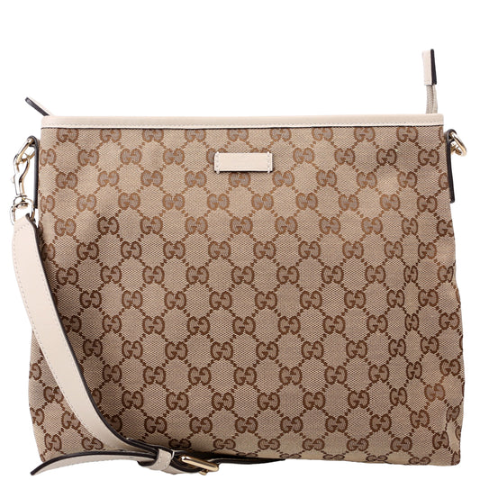 Gucci 388924 GG Canvas Crossbody White Bag
