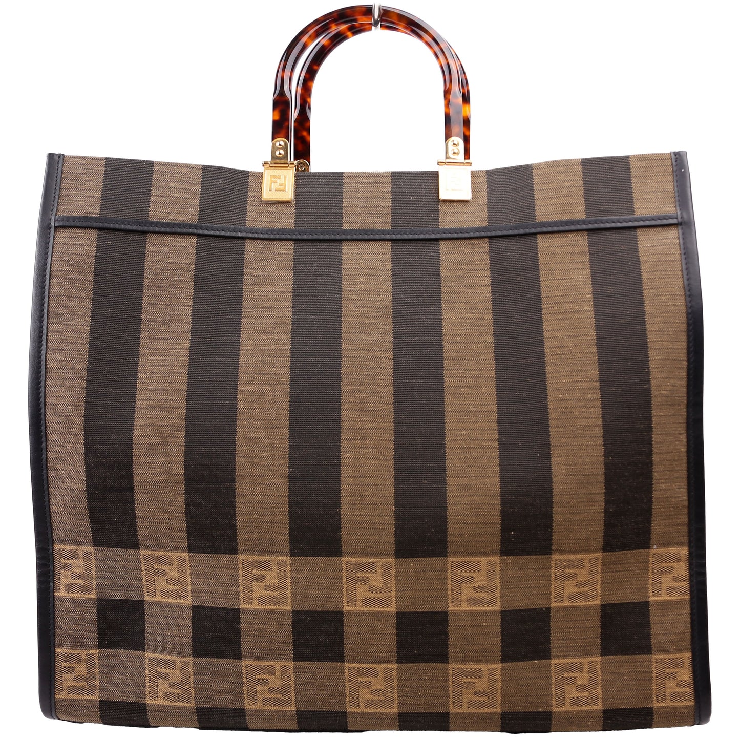 Fendi 8BH372 Sunshine Shopper Pequin Canvas Bag