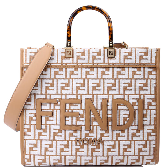 Fendi 8BH386 Sunshine Shopper Medium Raffia Bag