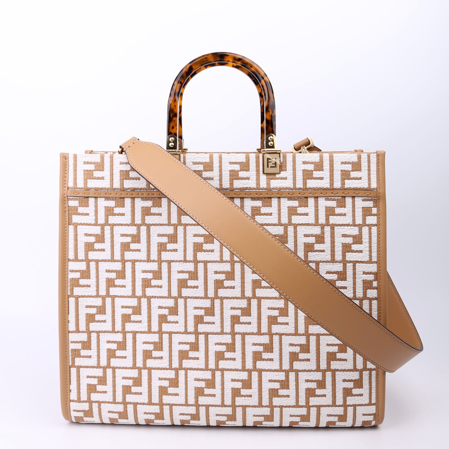 Fendi 8BH386 Sunshine Shopper Medium Raffia Bag