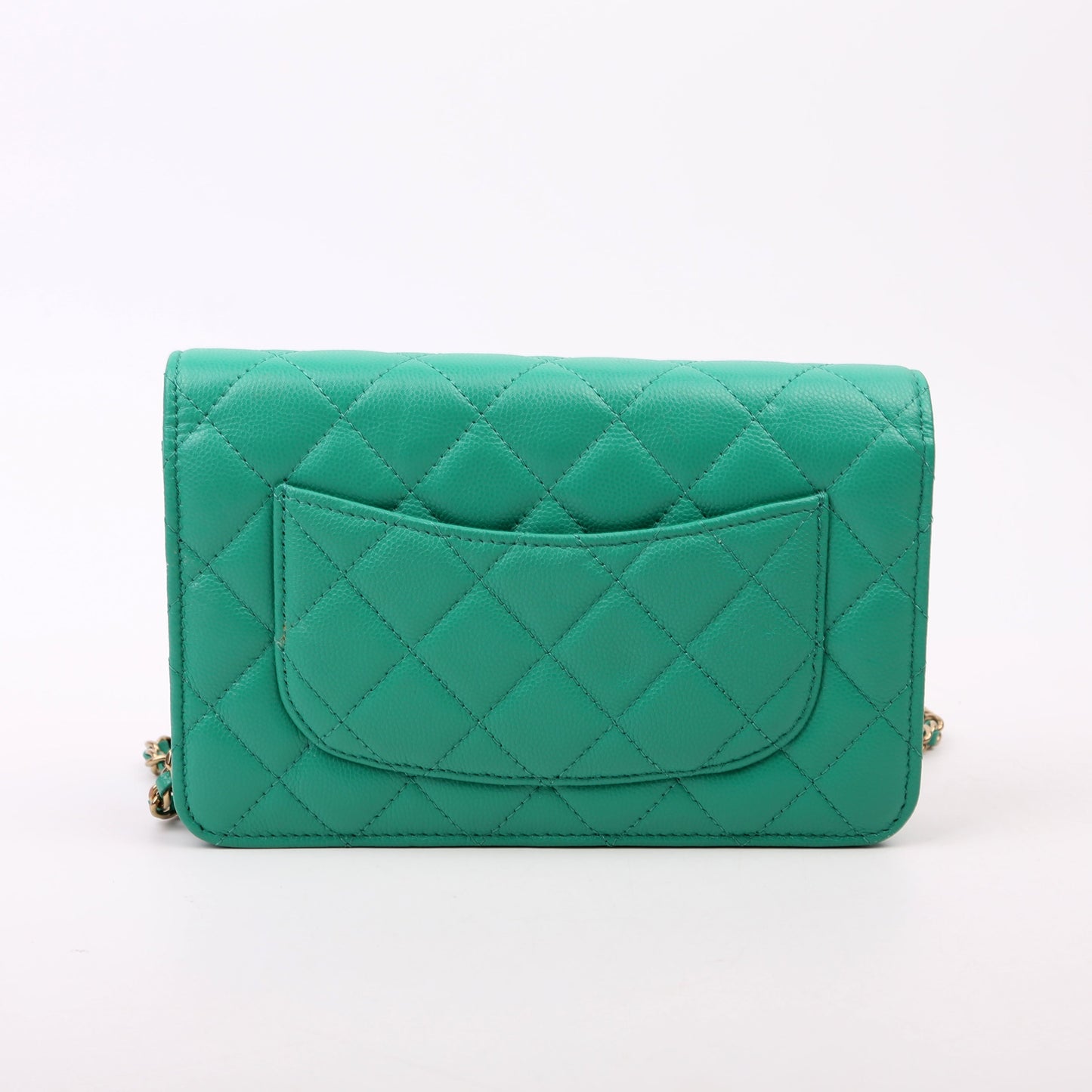 Chanel WOC Classic Quilted Caviar RFID Green Bag