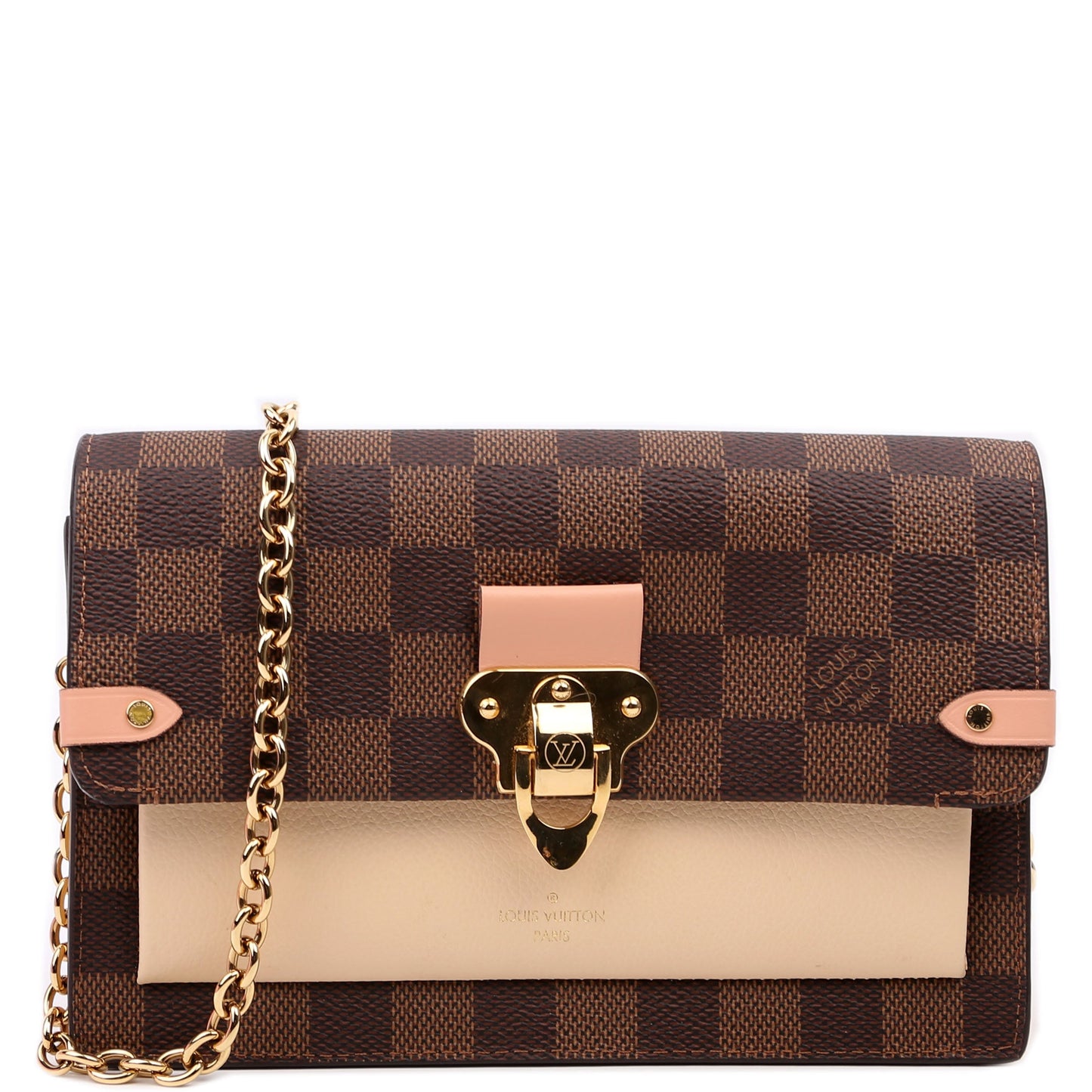 Louis Vuitton Vavin Chain Wallet Damier Ebene Cream