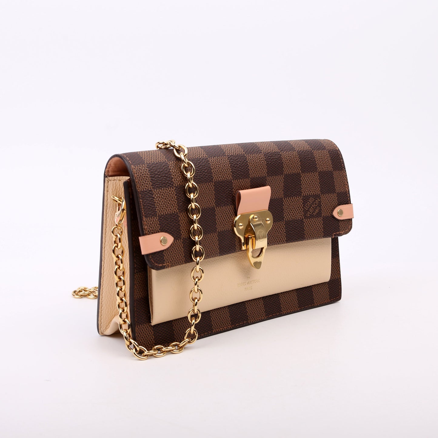 Louis Vuitton Vavin Chain Wallet Damier Ebene Cream