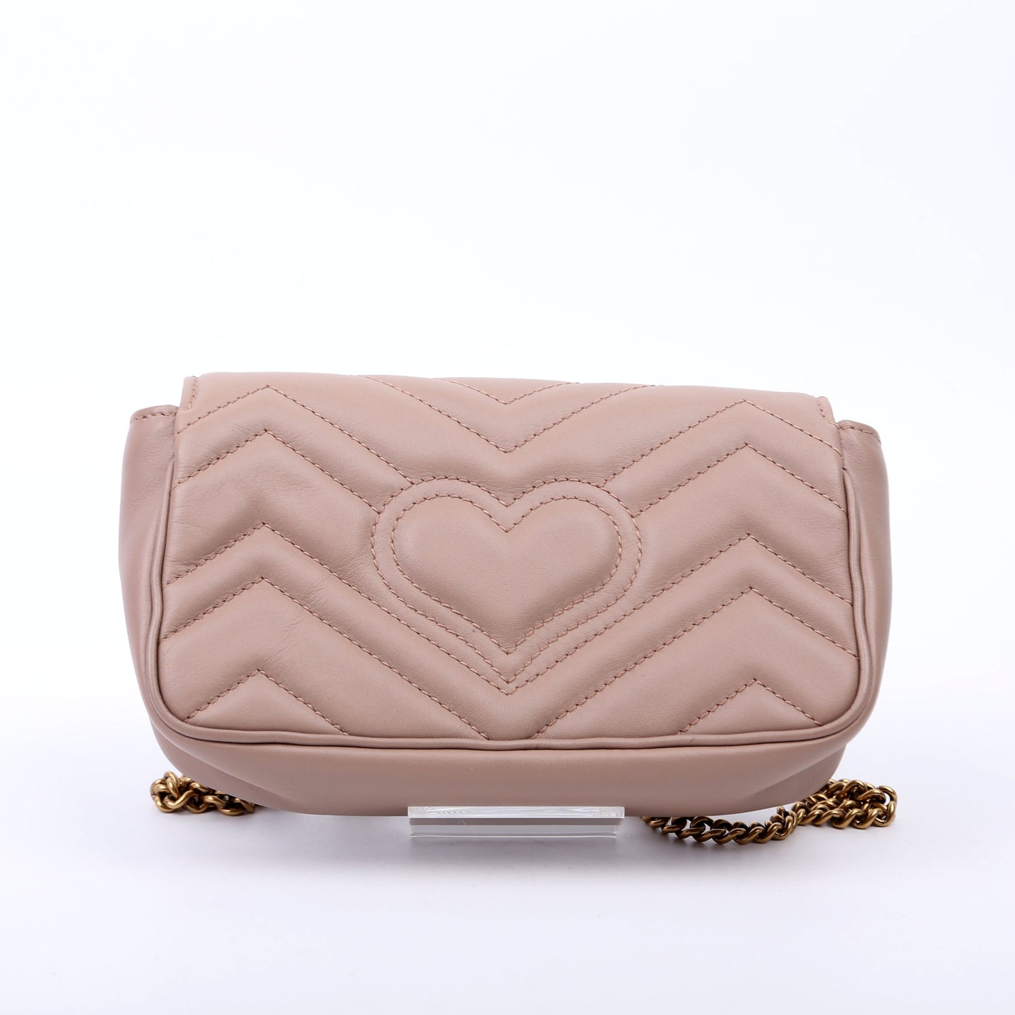 Gucci 476433 Marmont Leather Super Mini Flap Tan Bag