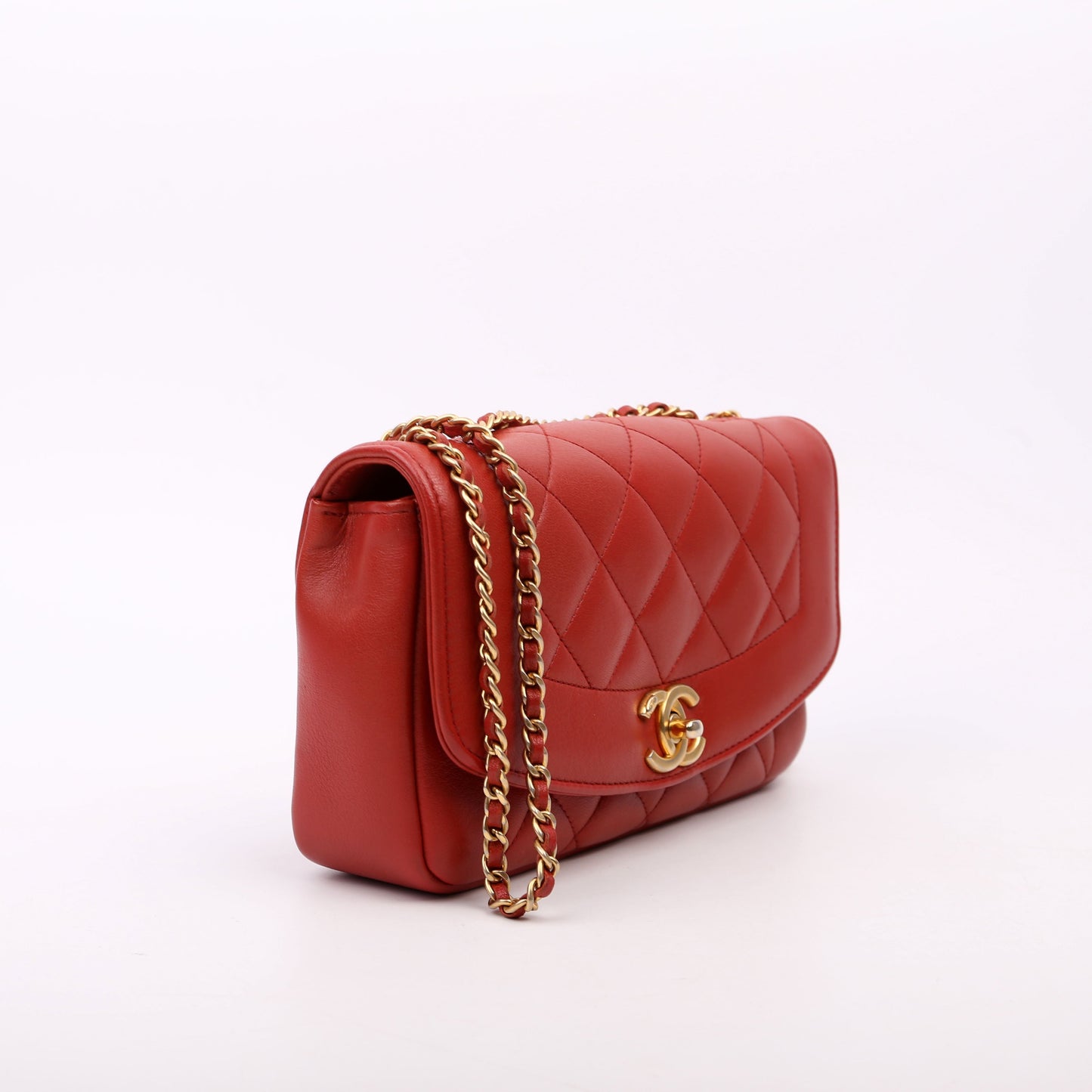 Chanel Vintage Flap Medium Lambskin 20M Red Bag