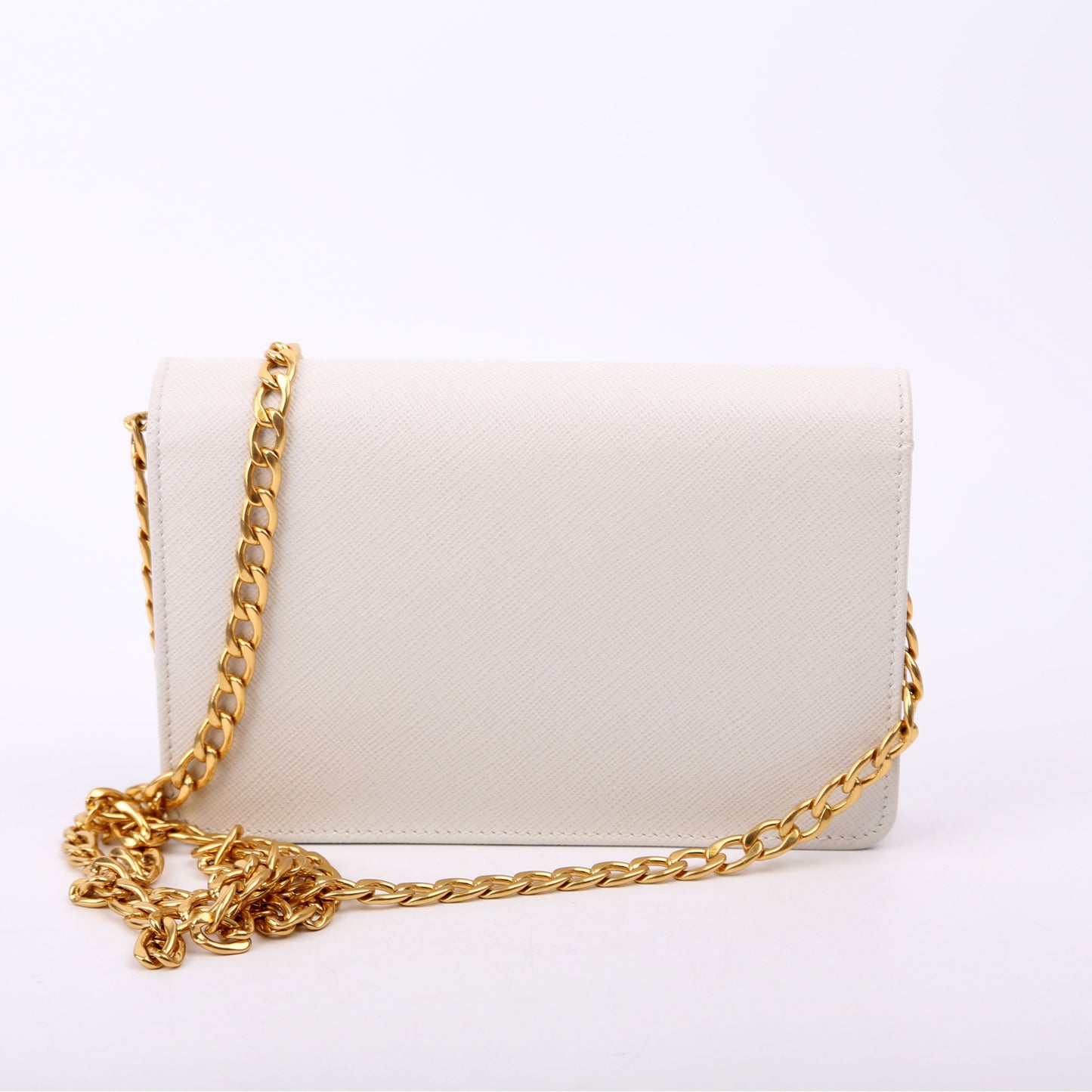 Prada Saffiano Lux Mini Chain Gray Bag
