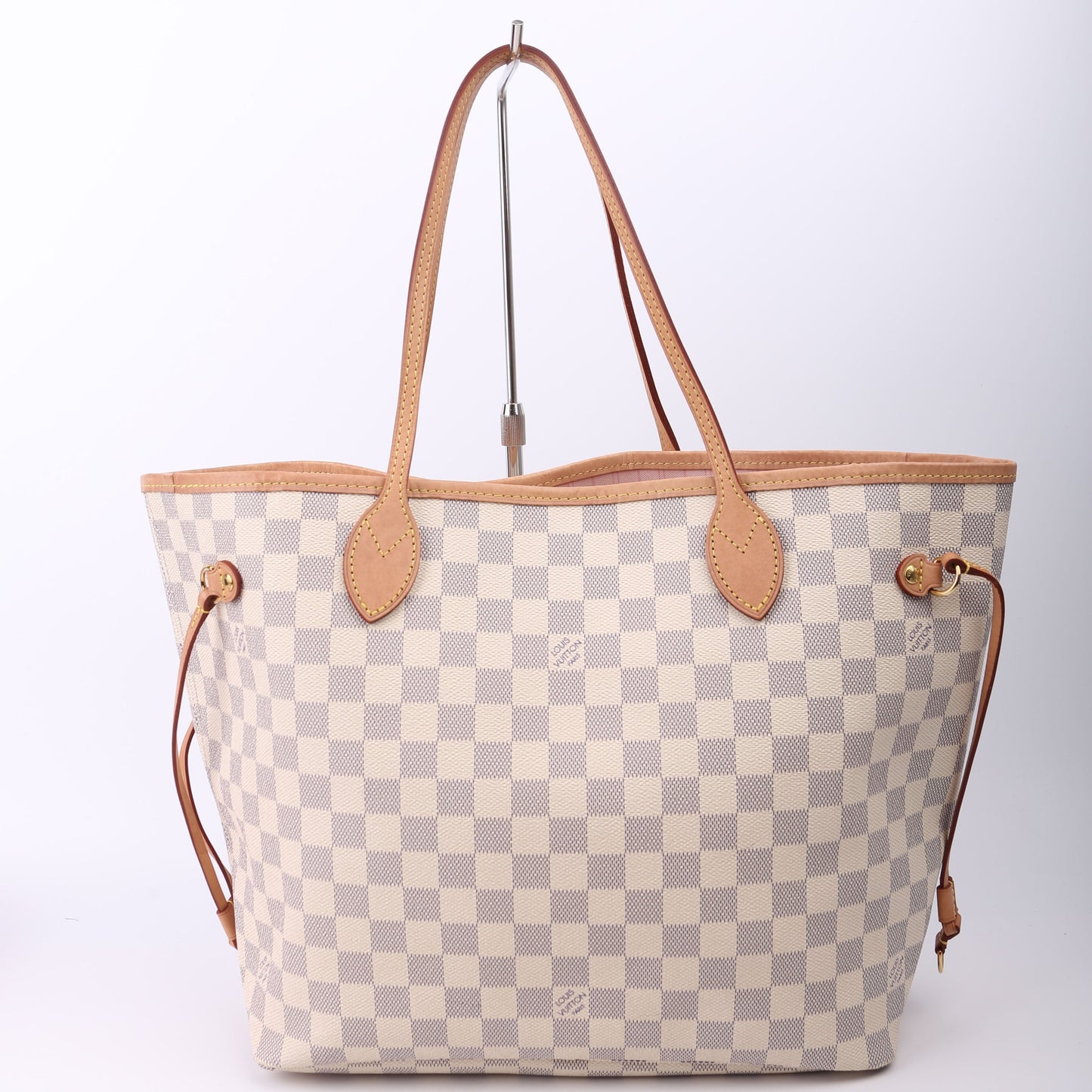 Louis Vuitton Neverfull With Wallet MM Damier Azur Pink