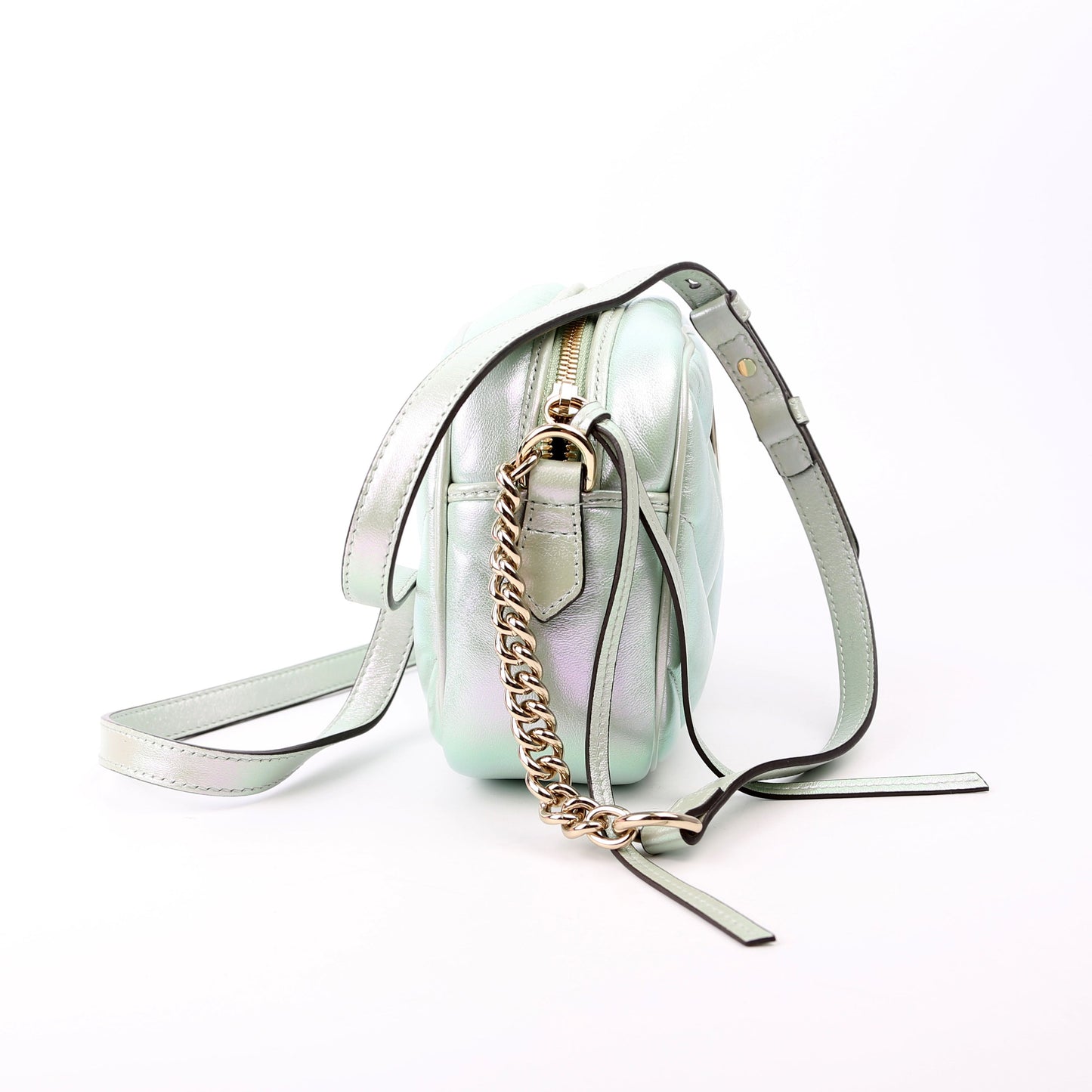Gucci 447632 Marmont Small Leather Camera Iridescent Bag