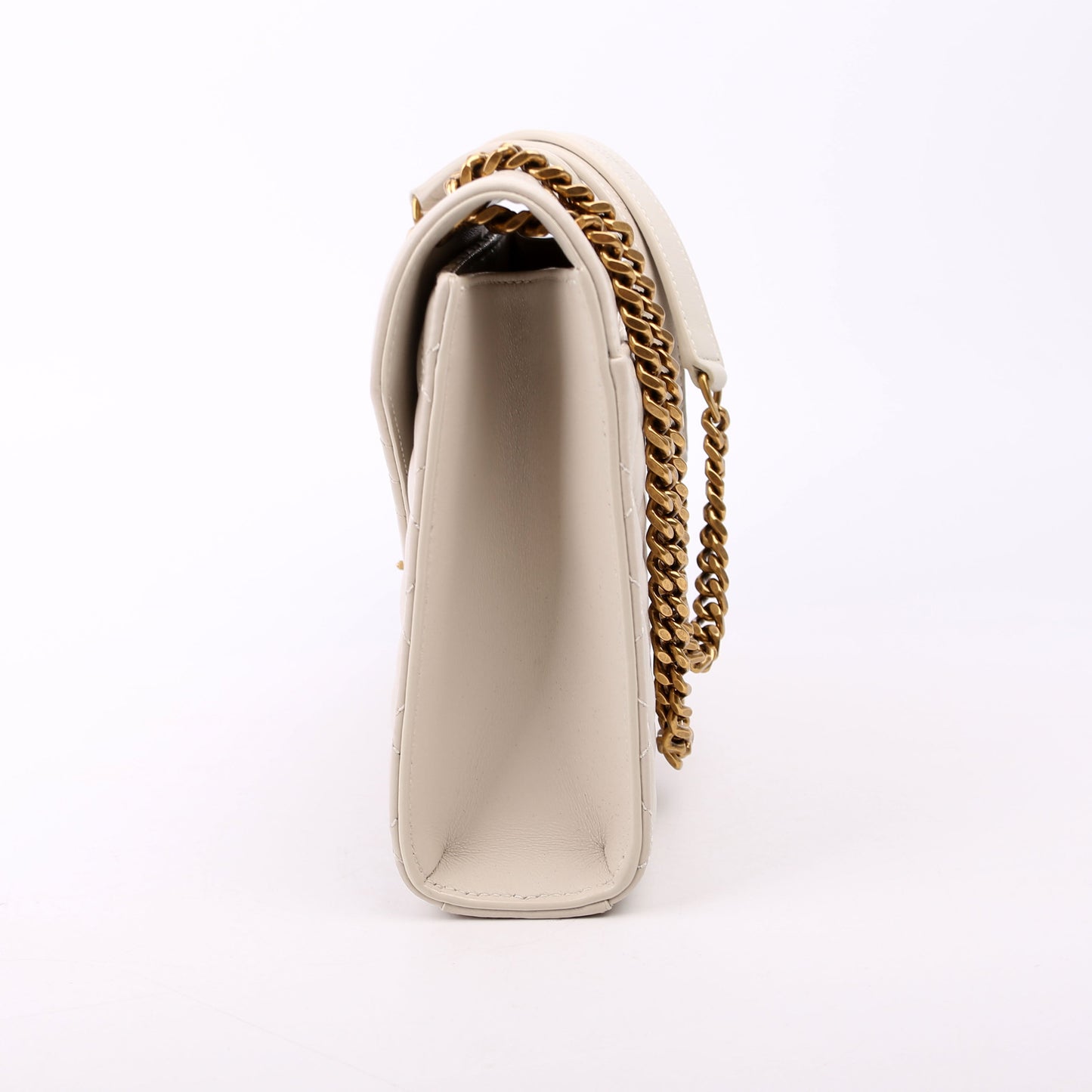 Saint Laurent Envelope Medium Tri-Quilt White Bag
