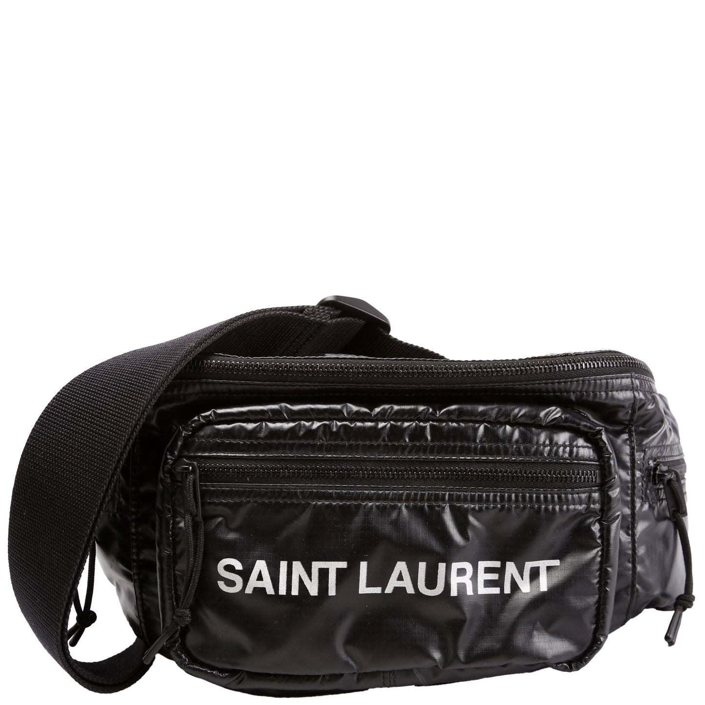 Saint Laurent Nylon Logo Ripstop Body Belt 581375 Black Bag