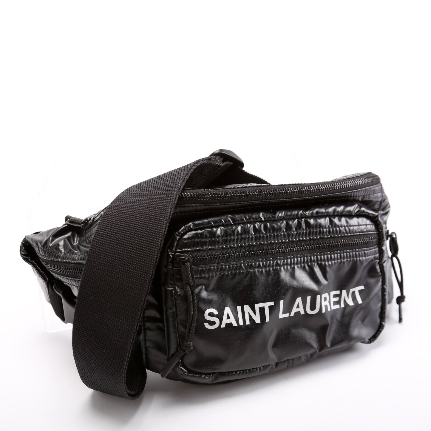 Saint Laurent Nylon Logo Ripstop Body Belt 581375 Black Bag