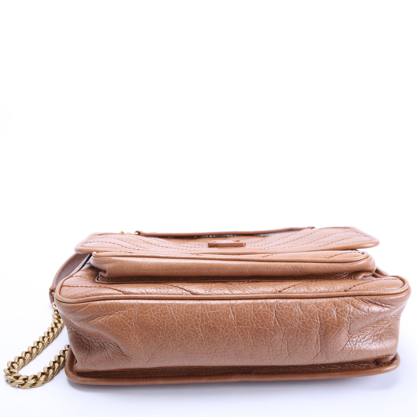 Saint Laurent Niki Medium Crinkle Leather 633158 Brown Bag