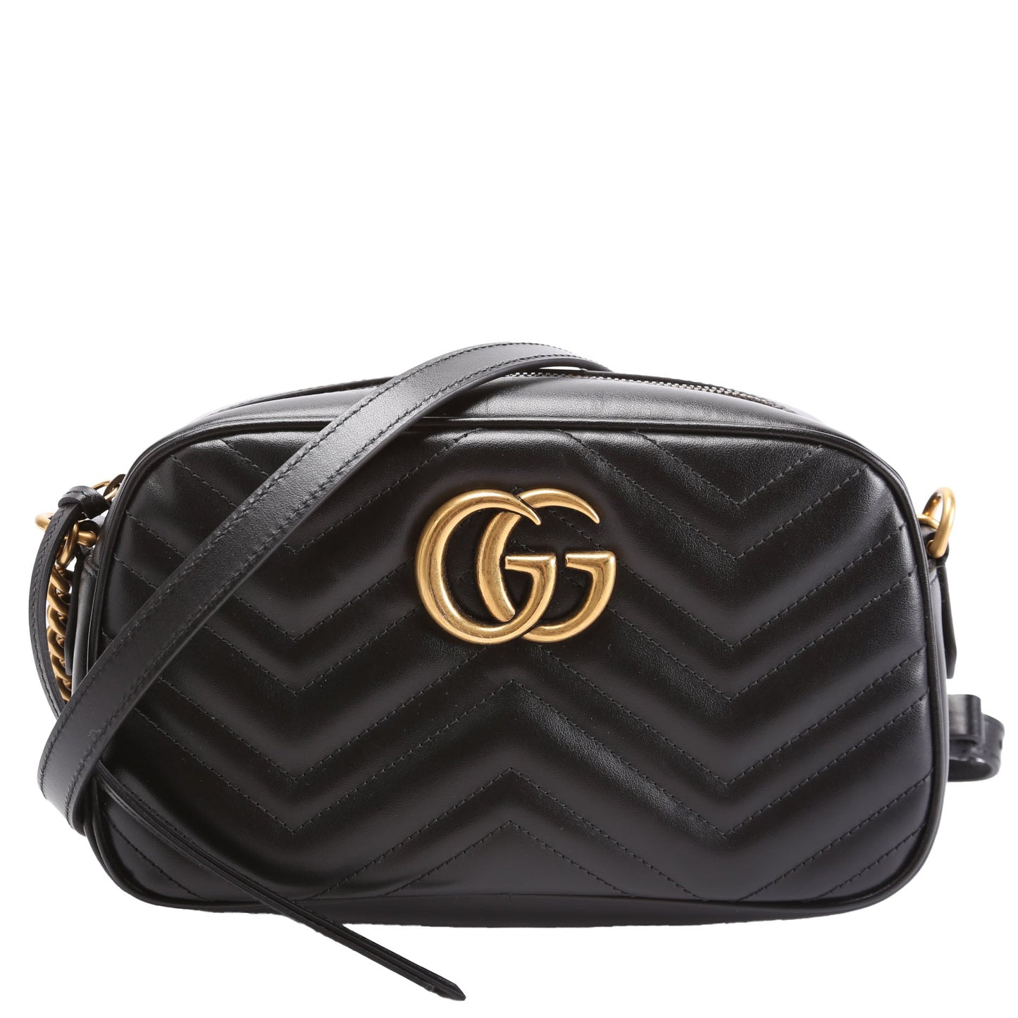 Gucci 447632 Marmont Small Leather Camera Black Bag