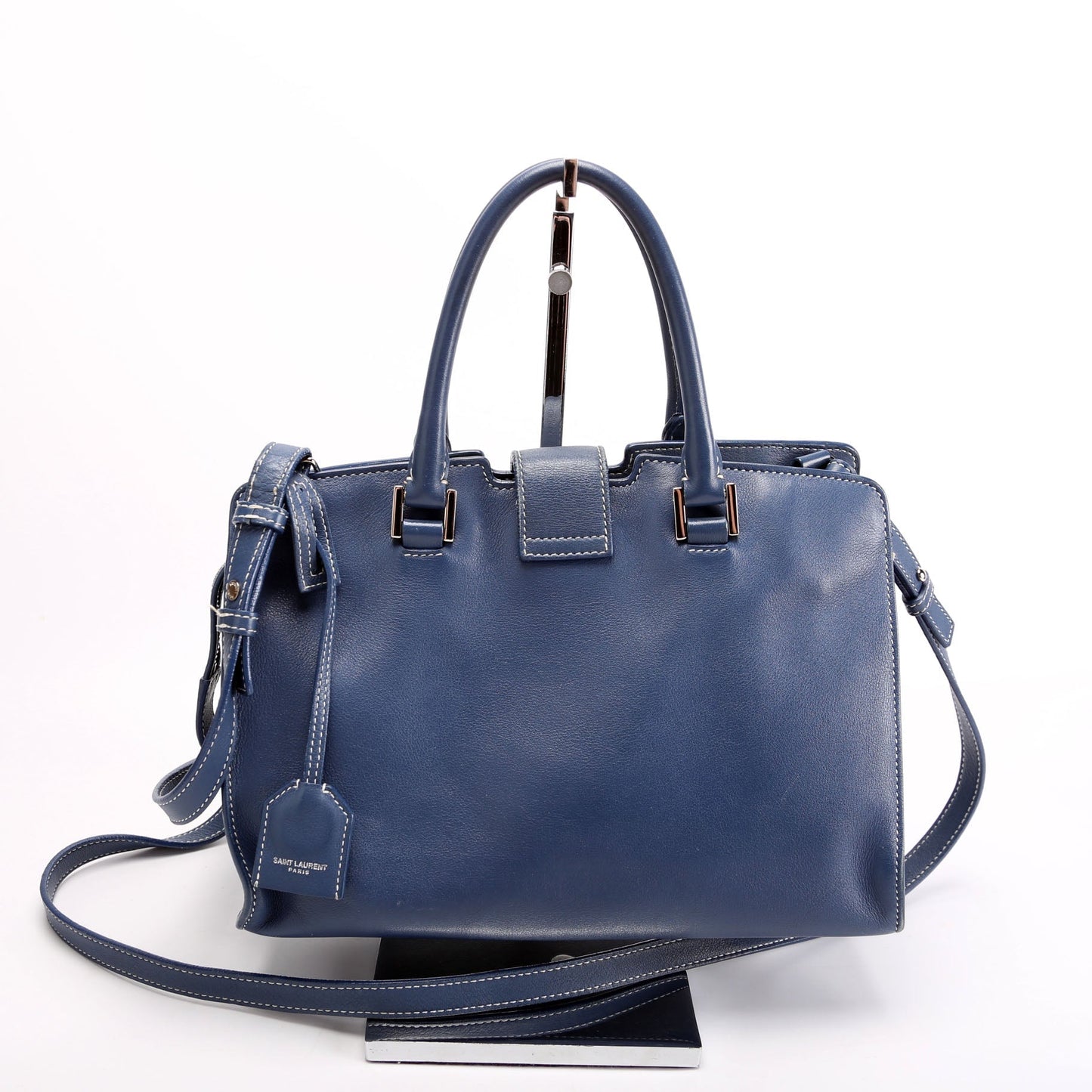 Saint Laurent 424868 Monogram Baby Cabas Blue Bag