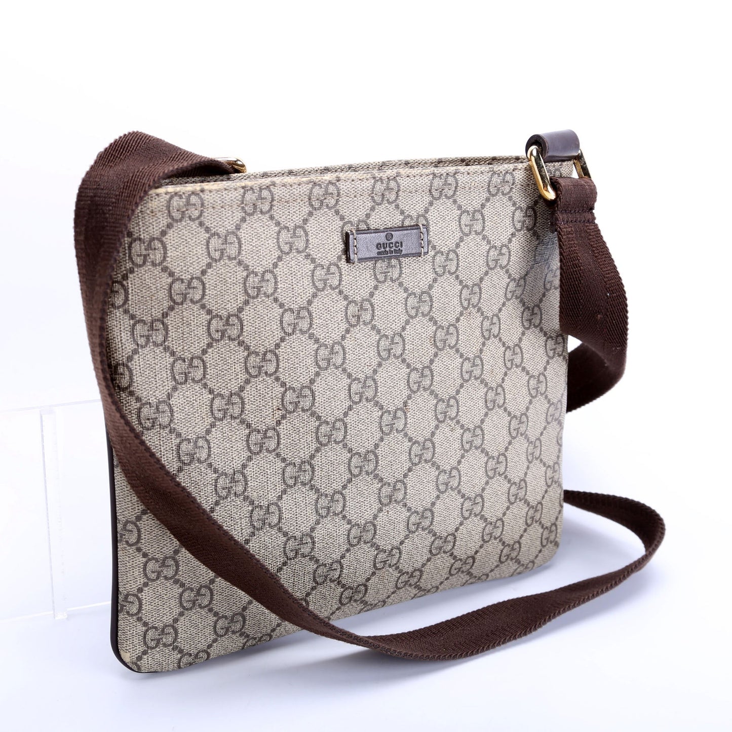 Gucci 201538 GG Super Flat Messenger Bag