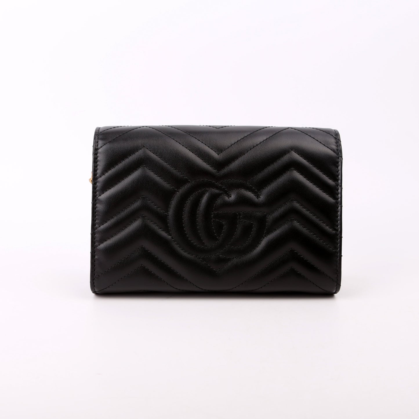 Gucci 474575 Marmont Chain Wallet Black Bag