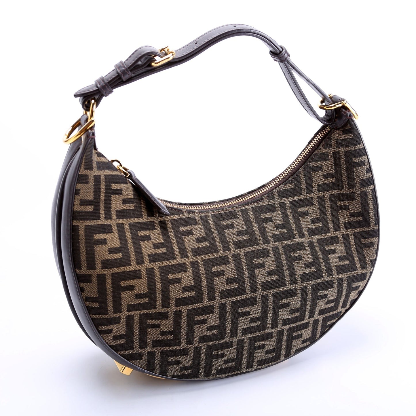 Fendi 8BR798graphy Small Zucca Hobo Brown Bag