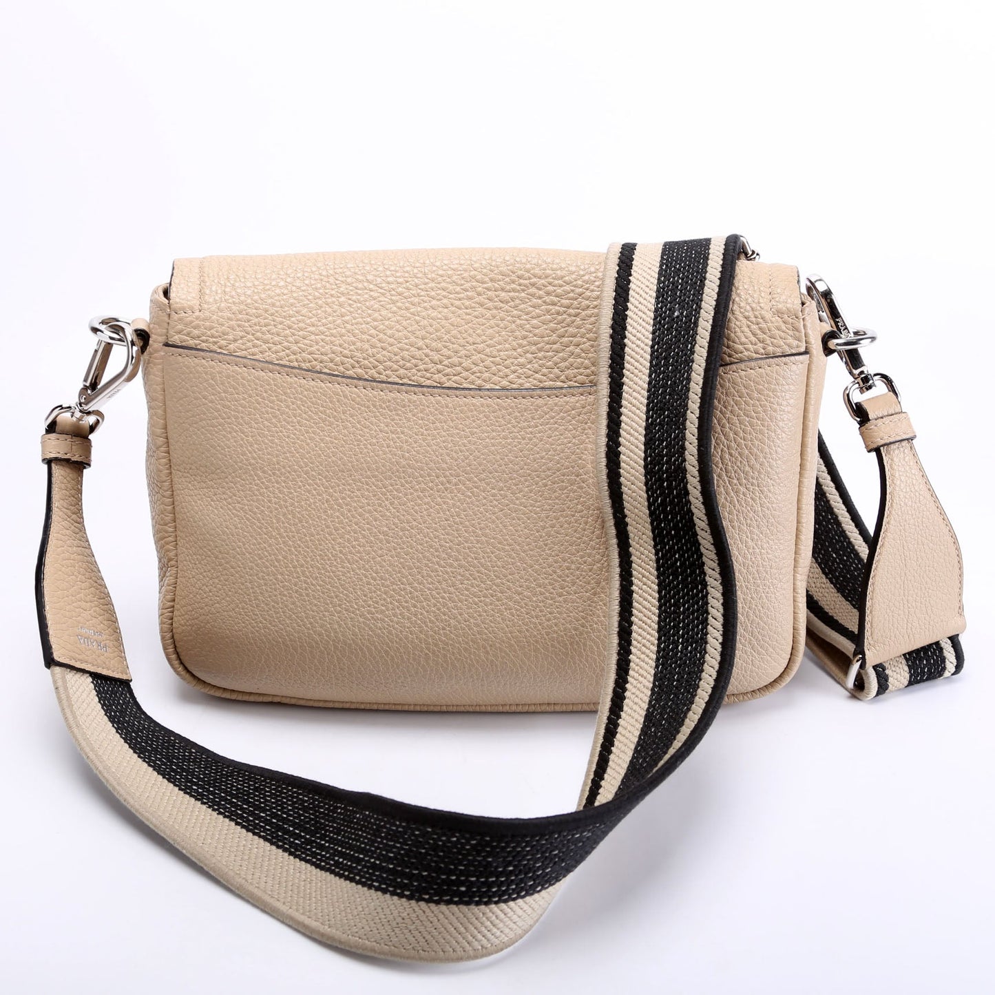 Prada 1BD314 Logo Leather Shoulder Small Tan Bag