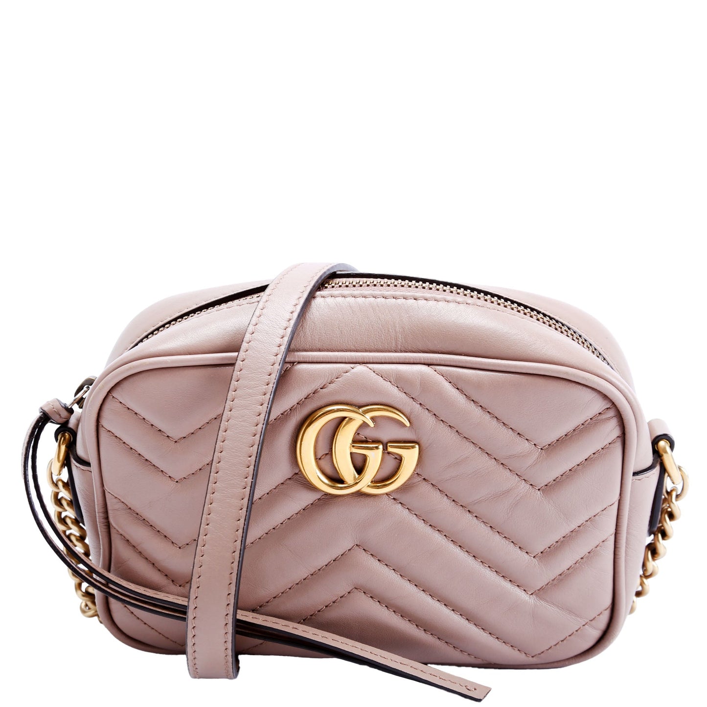 Gucci 448065 Marmont Mini Camera Tan Bag