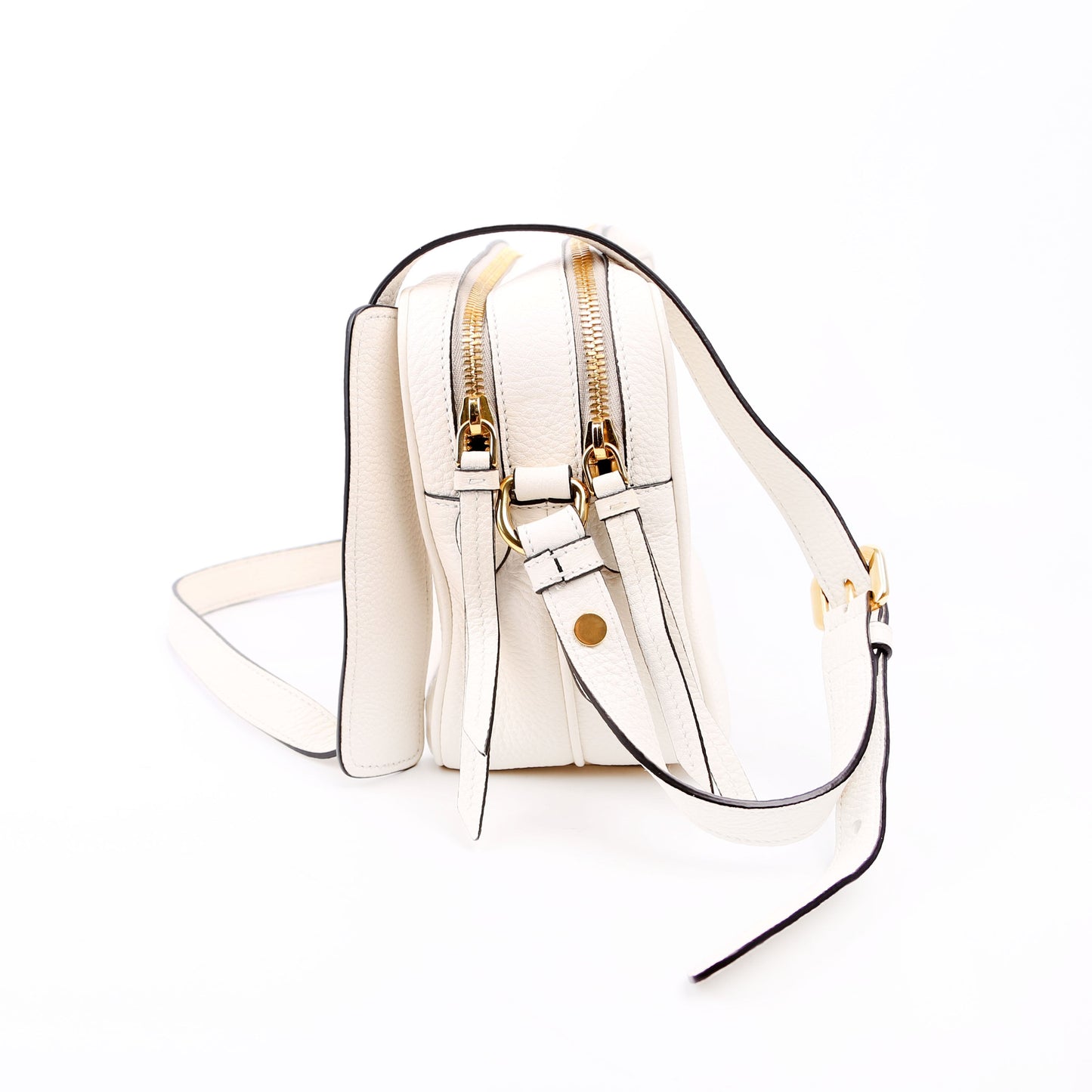 Prada 1BH079 Vitello Phenix Shoulder White Bag