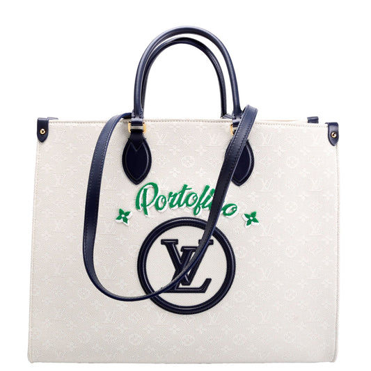 Louis Vuitton ONTHEGO GM Jacquard Embroidered Tufted Monogram Portofino