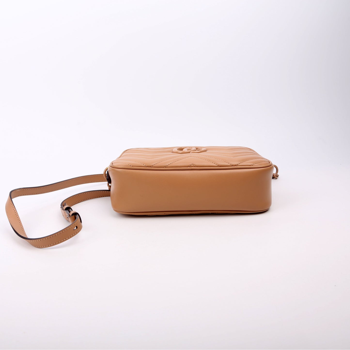 Gucci 447632 Marmont Small Leather Camera Tan Bag