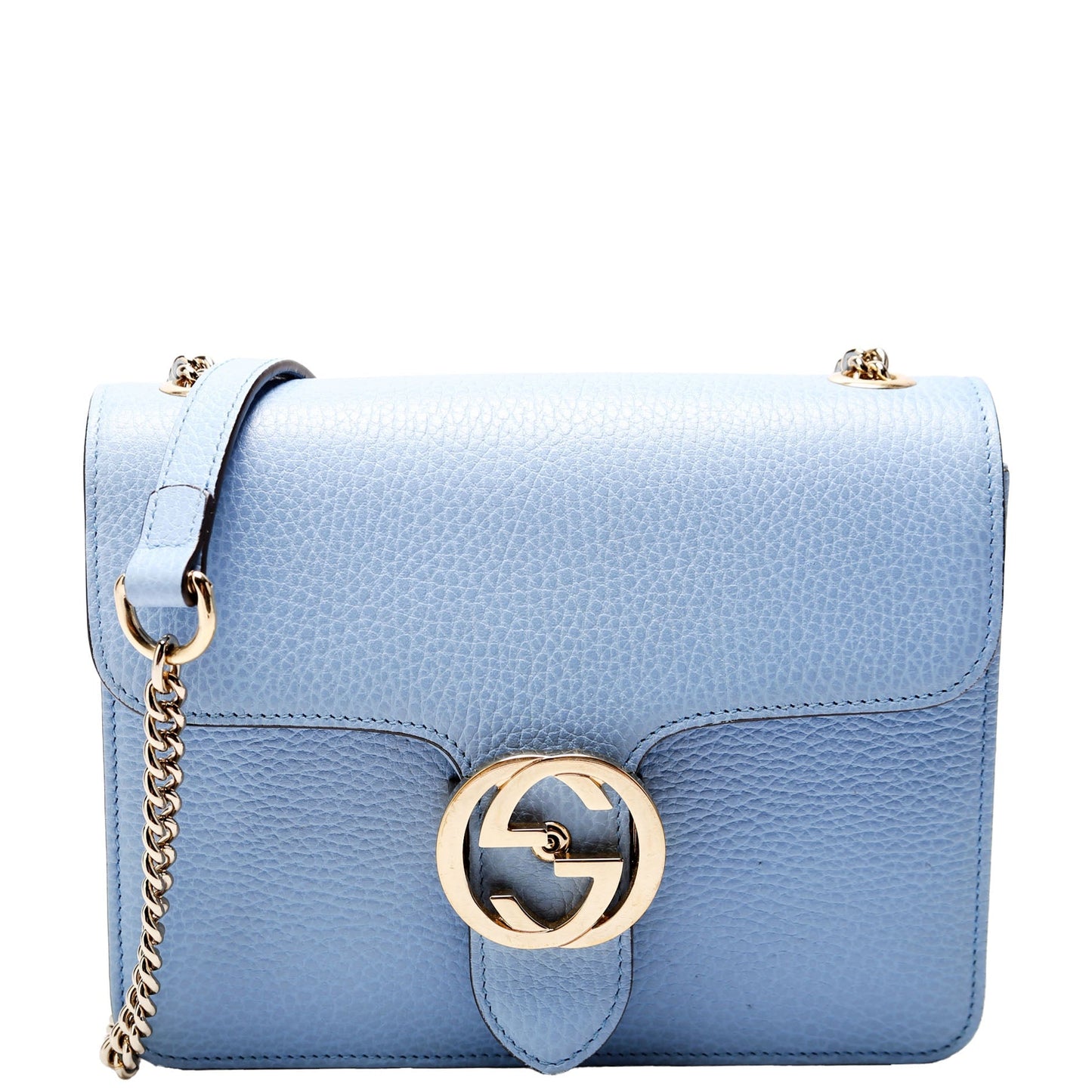 Gucci 510304 Interlocking Small Crossbody Light Blue Bag