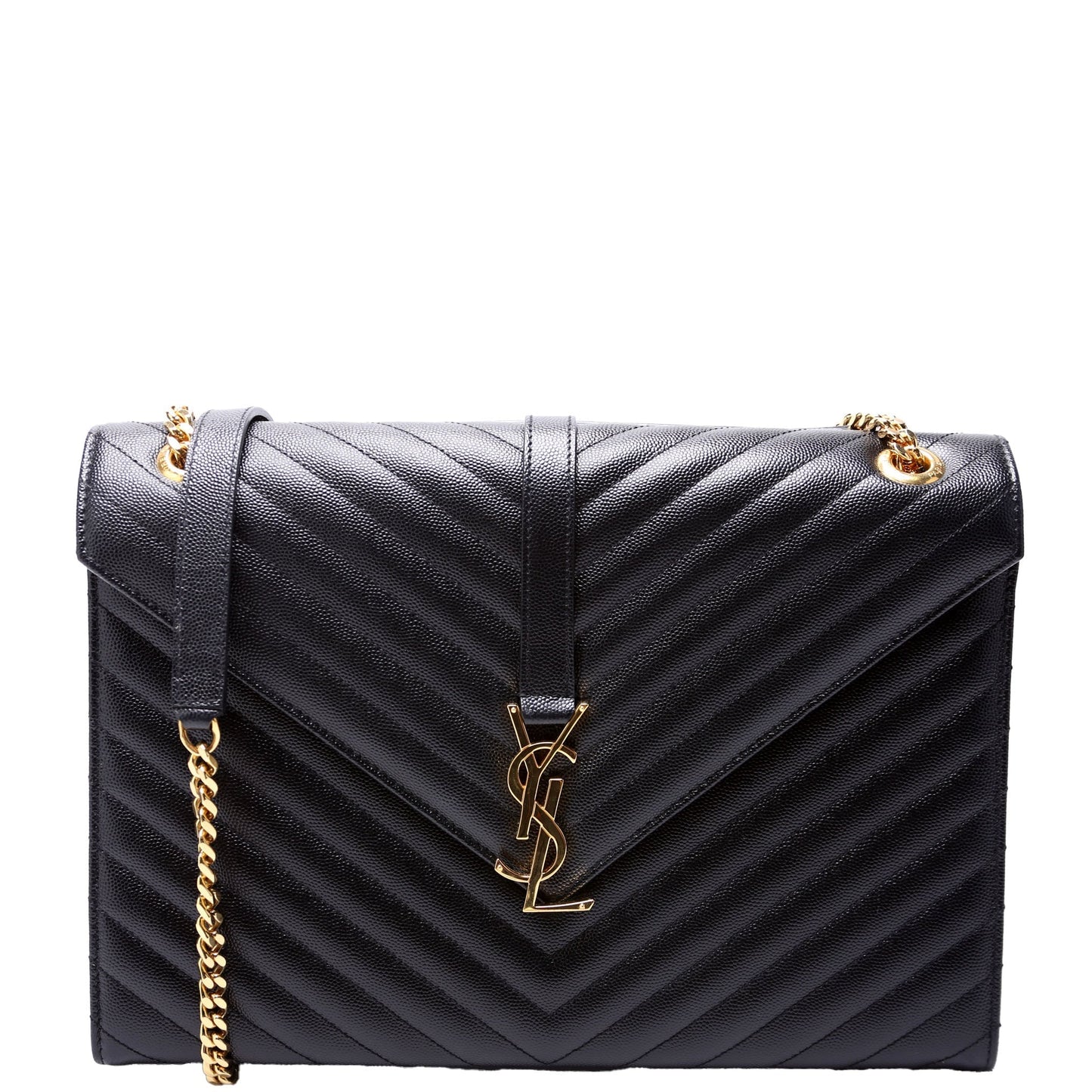Saint Laurent 396910 Envelope Chevron Large Bag