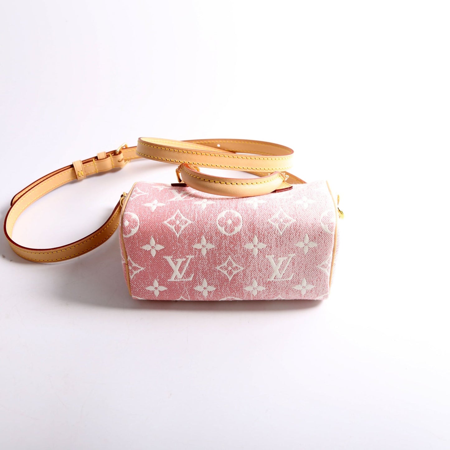 Louis Vuitton Nano Speedy Denim Pink