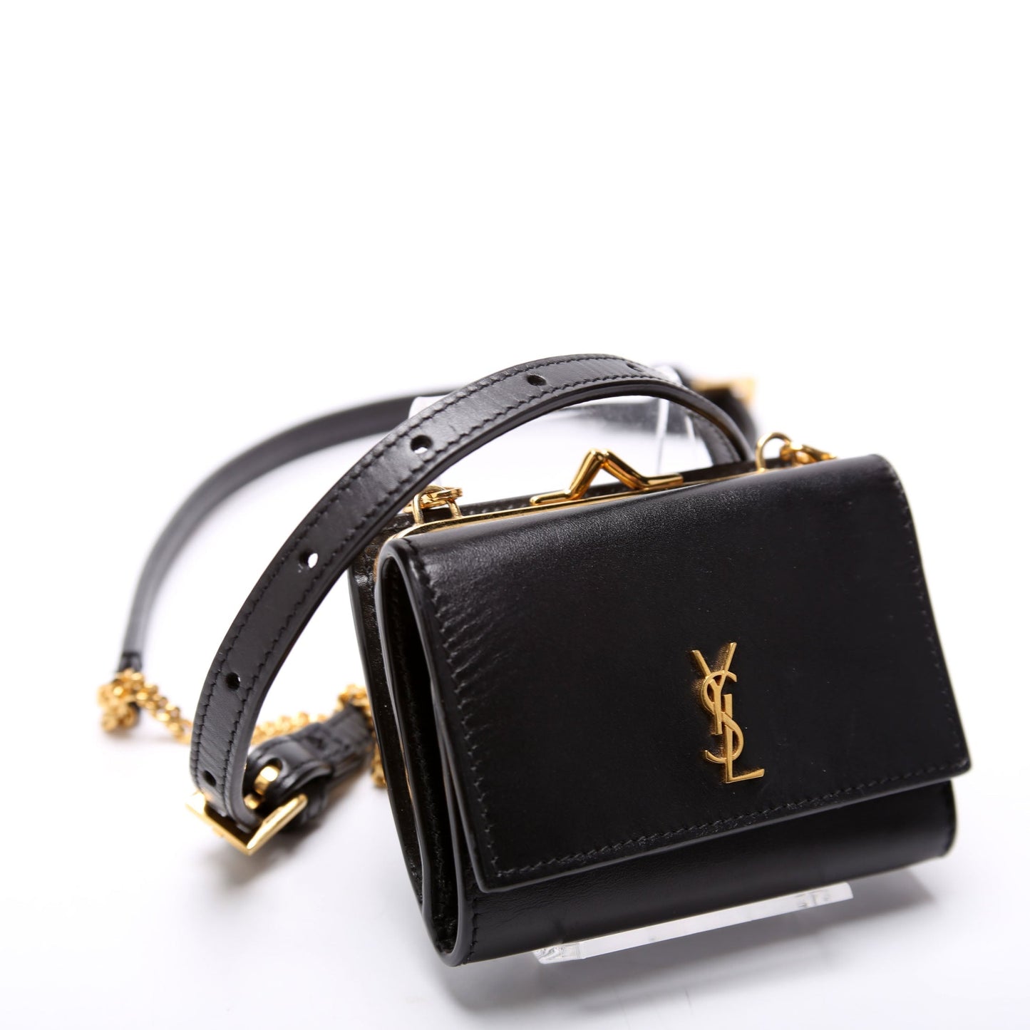 Saint Laurent Rider Smooth Calfskin Belt 660786 Black Bag