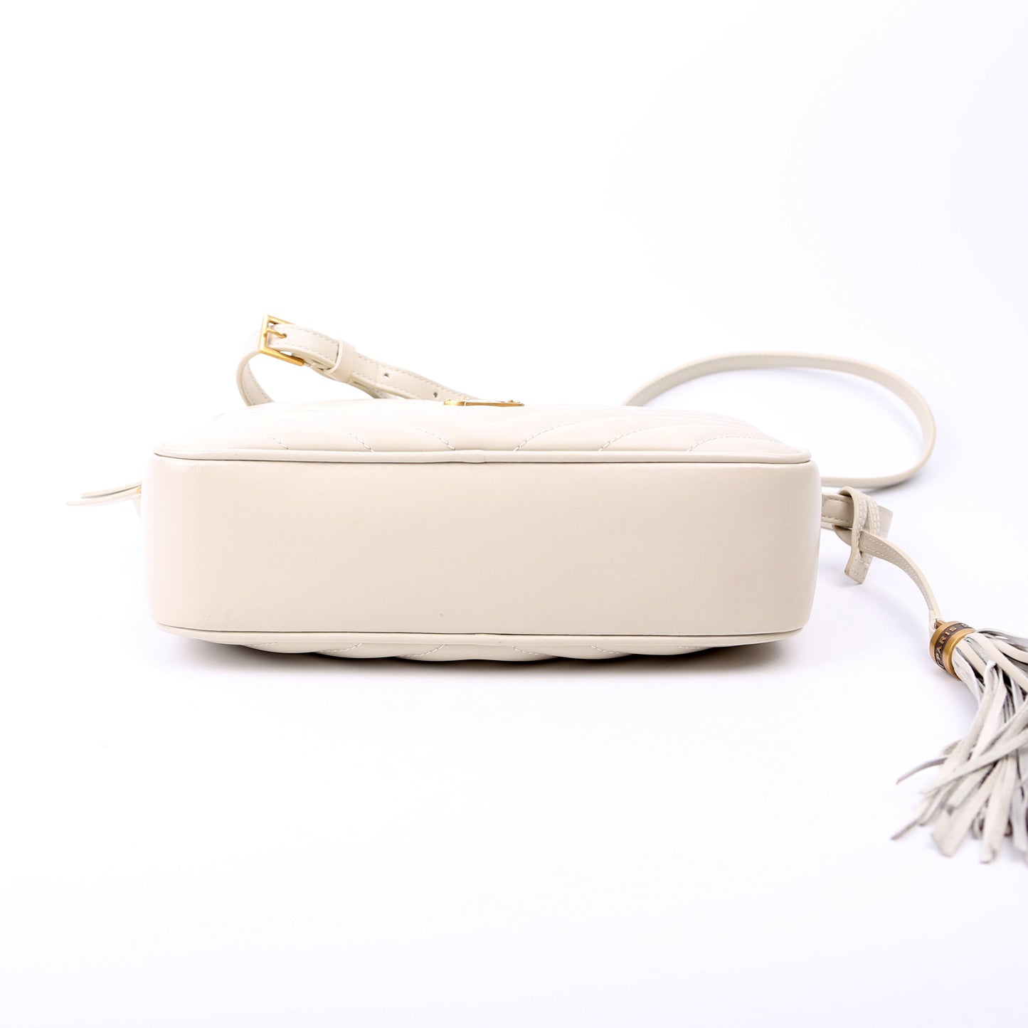 Saint Laurent Lou Camera Quilted White Bag