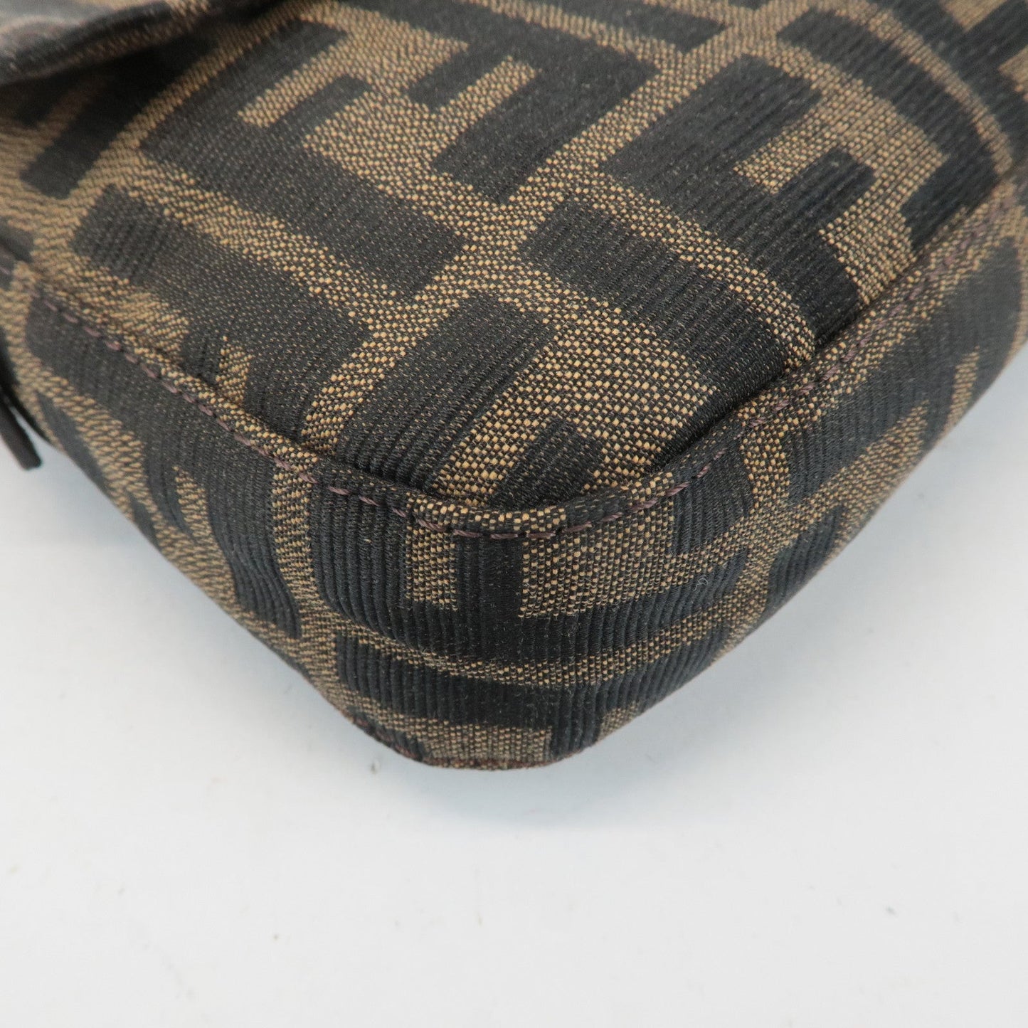 FENDI Zucca Mamma Baguette Canvas Shoulder Bag 26424 Brown Black