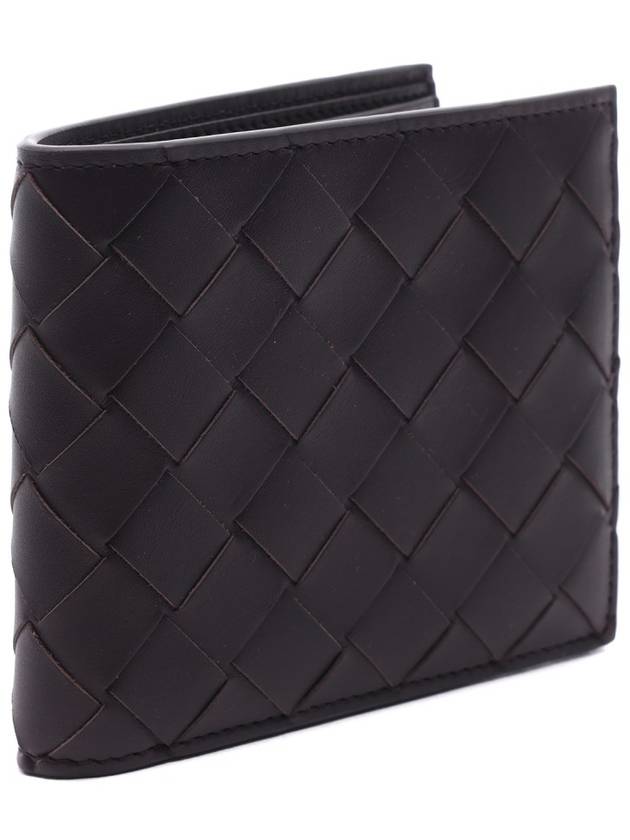 Luxury Bottega Veneta Intrecciato Leather Half Wallet Brown