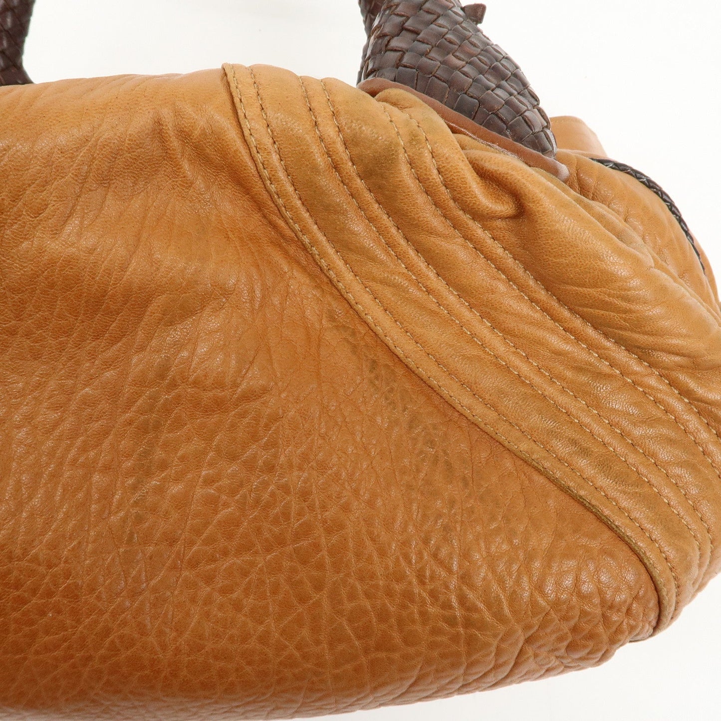 FENDI Leather Mini Spy Bag Hand Bag Brown Dark Brown 8BL078