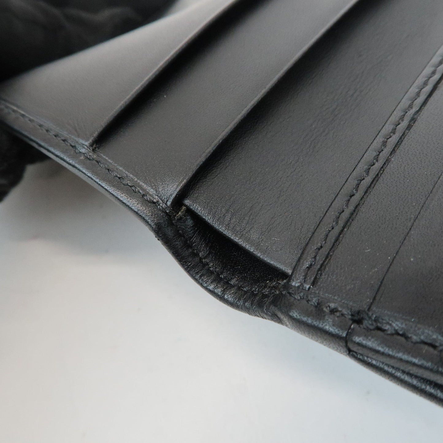 FENDI Zucchino Canvas Leather Double Hook Wallet Black 8M0035