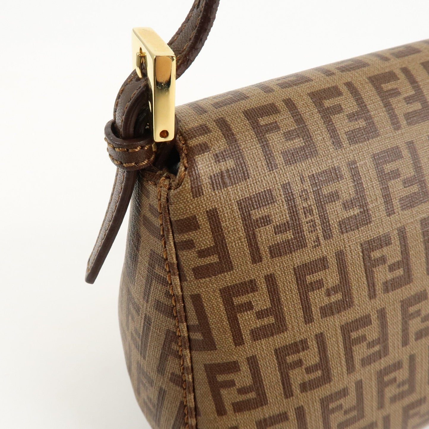 FENDI Zucchino Mini Mamma Baguette PVC Leather Hand Bag 8BR180