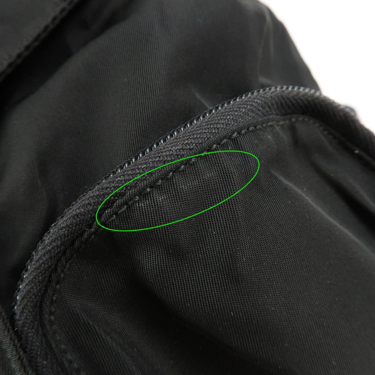 PRADA Triangle Logo Nylon Leather Back Pack Black B5885