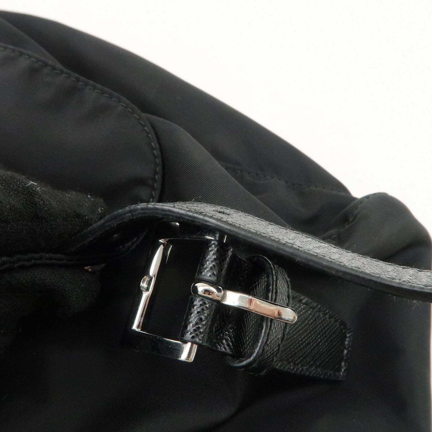 PRADA Re-Nylon Triangle Logo Nylon Leather Back Pack NERO 1BZ811