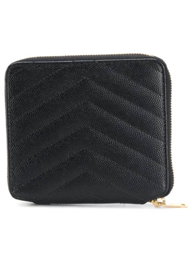 Luxury Saint Laurent Trending 2025 Monogram Compact Zipper Halfwallet Black