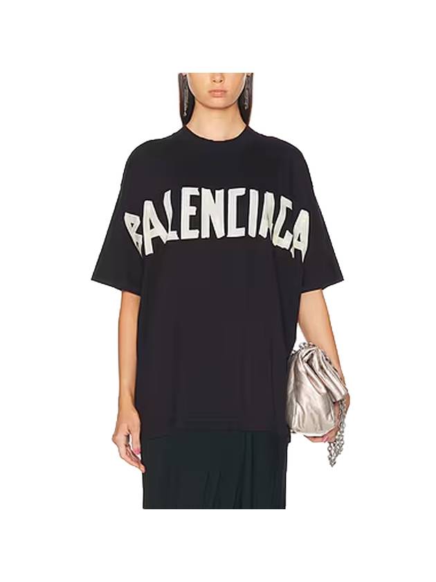 Luxury Balenciaga Trending 2026 Tape Type Cotton Short Sleeve T-Shirt Black