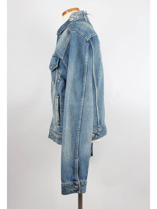 Luxury Balenciaga Trending 2026 wave logo denim jacket 48