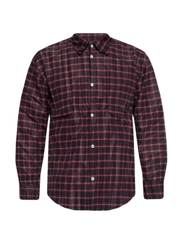 Luxury Balenciaga Trending 2026 Check Pleated Long Sleeve Shirt