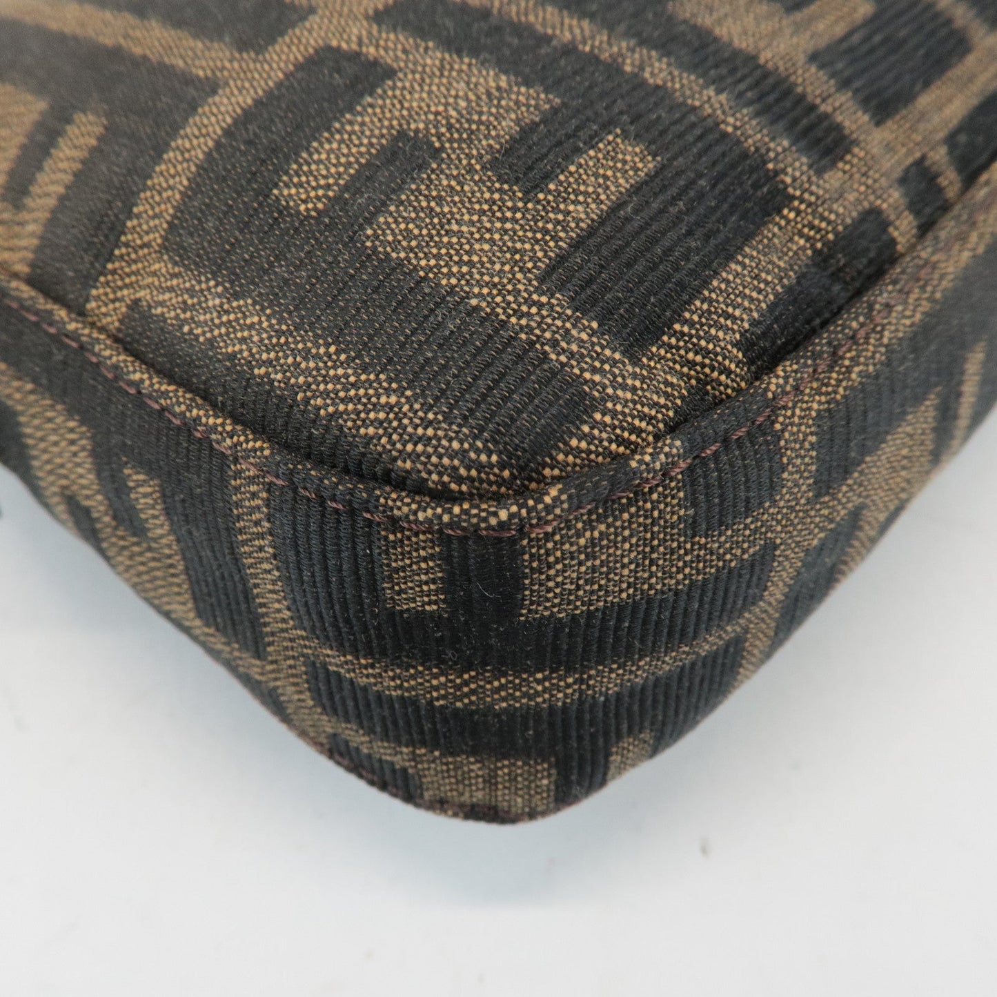 FENDI Zucca Mamma Baguette Canvas Shoulder Bag 26424 Brown Black