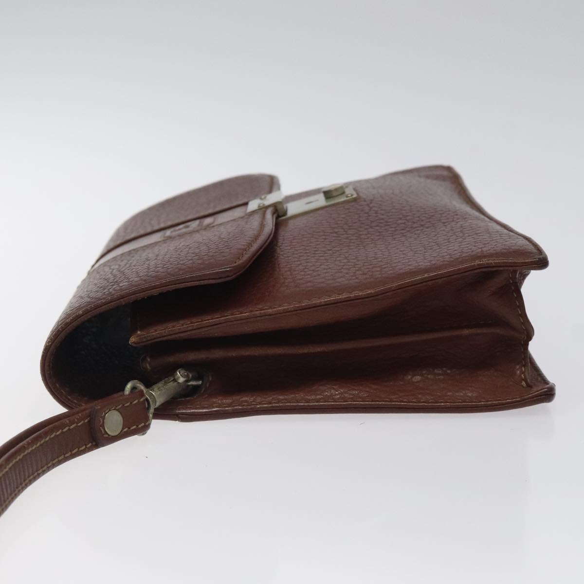 Burberry Brown Leather Clutch Bag ( )