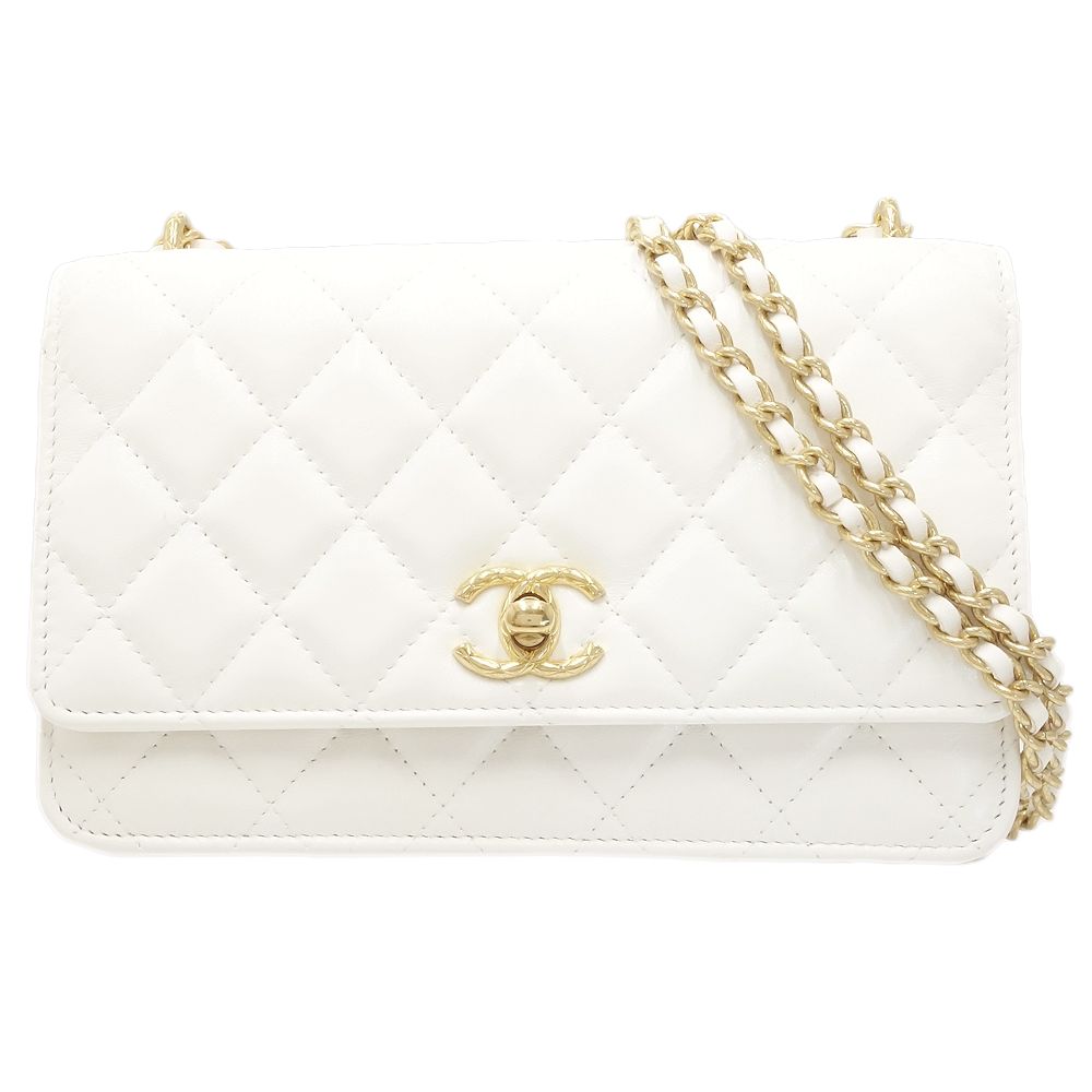 Chanel Lambskin Matelasse Coco Mark Shoulder Bag Classic Flap