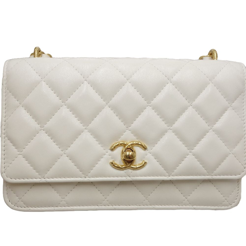 Chanel Lambskin Matelasse Coco Mark Shoulder Bag Classic Flap