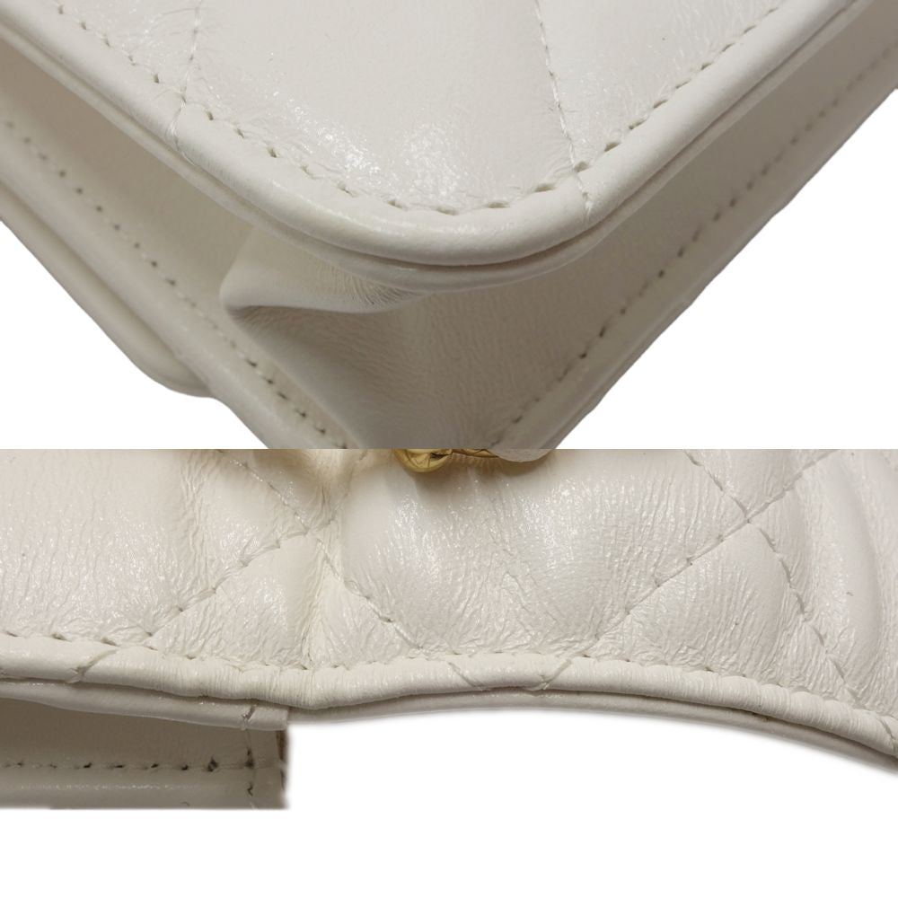Chanel Lambskin Matelasse Coco Mark Shoulder Bag Classic Flap