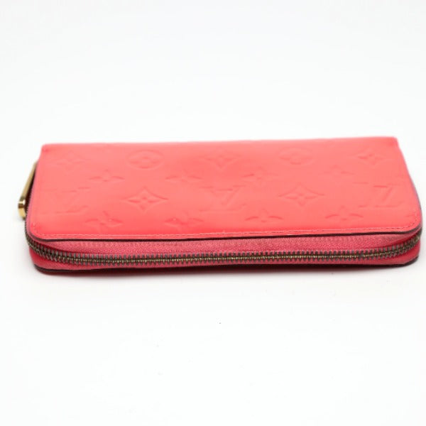 LOUIS VUITTON Long Wallet Purse M93202 Monogram Vernis Rose rich Zip Around Vernis Zippy wallet Women
