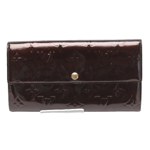 LOUIS VUITTON Long Wallet Purse M93524 Monogram Vernis Amarrant Long wallet with 2-fold zipper Vernis Portefeuille Sarah Women